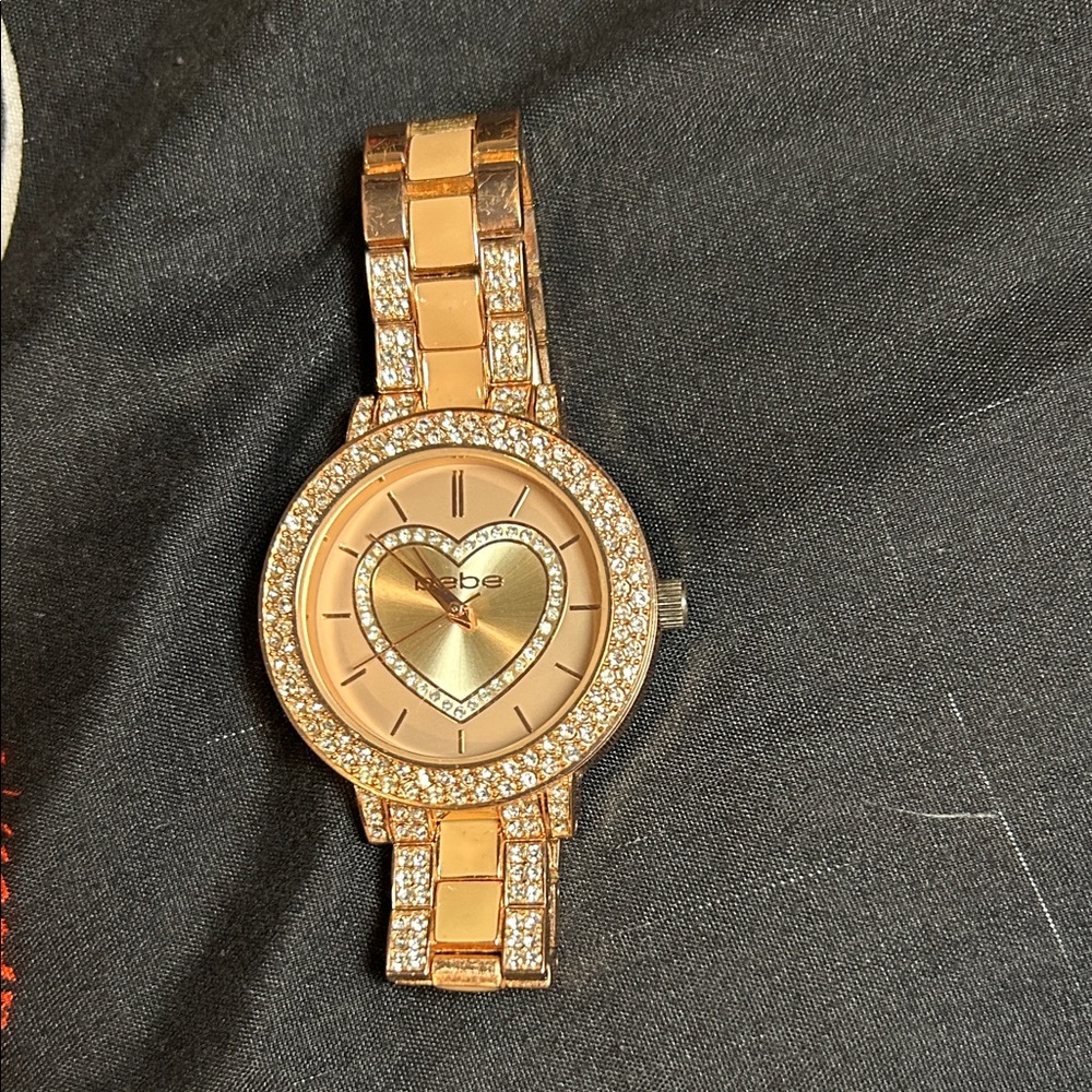 Bebe Rose Gold Heart Dial Women's Watch